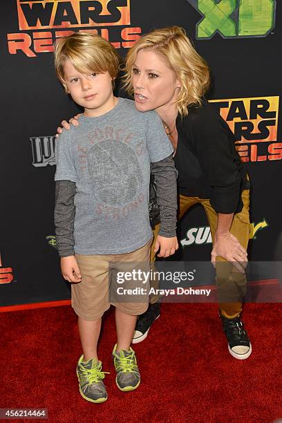 Oliver McLanahan Phillips and Julie Bowen attend the Disney XD's "Star Wars Rebels: Spark Of Rebellion" - Los Angeles special screening at AMC...