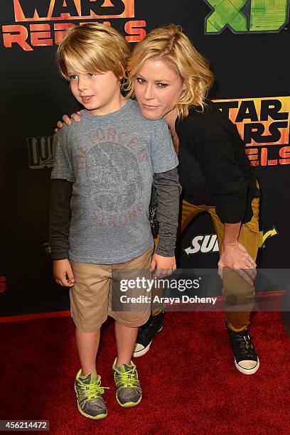 Oliver McLanahan Phillips and Julie Bowen attend the Disney XD's "Star Wars Rebels: Spark Of Rebellion" - Los Angeles special screening at AMC...