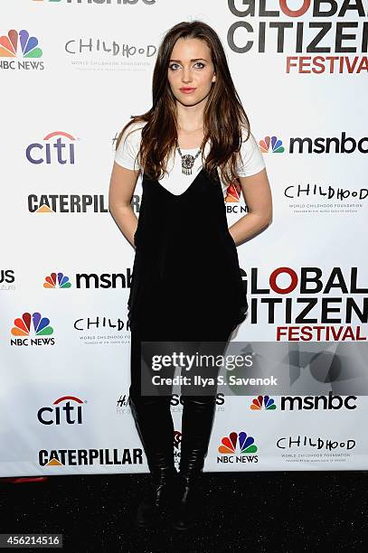 Jordan Hewson attends VIP Lounge at the 2014 Global Citizen Festival to end extreme poverty by 2030 in Central Park on September 27, 2014 in New York...