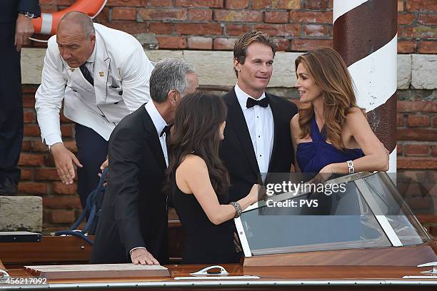 Cindy Crawford and Rande Gerber attend the wedding party for the wedding of George Clooney and Amal Alamuddin on September 27, 2014 in Venice, Italy....
