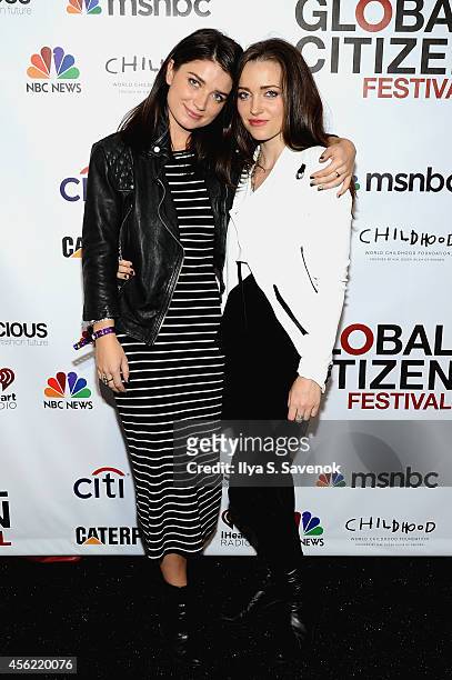 Eve Hewson and Jordan Hewson attend VIP Lounge at the 2014 Global Citizen Festival to end extreme poverty by 2030 in Central Park on September 27,...