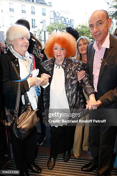 Accordeonist Yvette Horner attends the last Jean Paul Gaultier Womenswear show as part of the Paris Fashion Week Womenswear Spring/Summer 2015. Held...