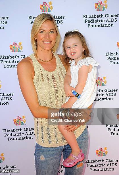 Kristen Taekman and Kingsley Taekman attend Elizabeth Glaser Pediatric AIDS Foundation's "Kids 4 Kids" Family Festival at Chelsea Piers Field House...