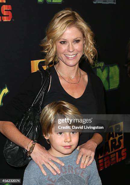 Actress Julie Bowen and son Oliver McLanahan Phillips attend a screening of Disney XD's "Star Wars Rebels: Spark of Rebellion" at AMC Century City 15...