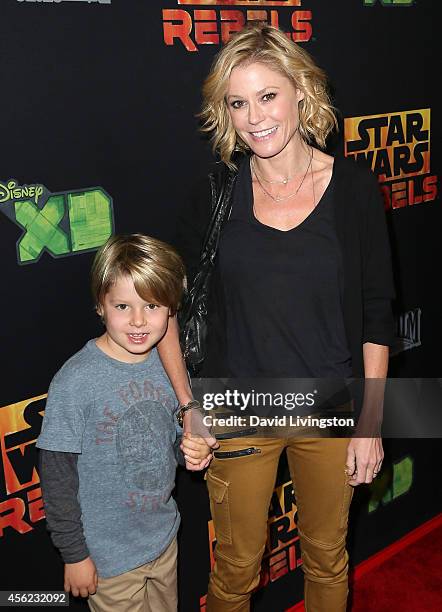 Actress Julie Bowen and son Oliver McLanahan Phillips attend a screening of Disney XD's "Star Wars Rebels: Spark of Rebellion" at AMC Century City 15...