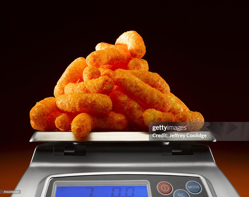 Cheese Curls on Scale