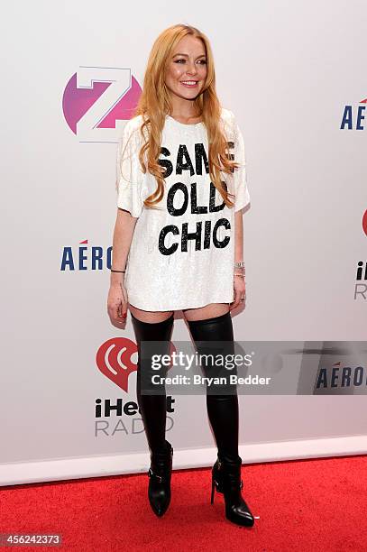 Lindsay Lohan attends Z100s Jingle Ball 2013, presented by Aeropostale, at Madison Square Garden on December 13, 2013 in New York City.