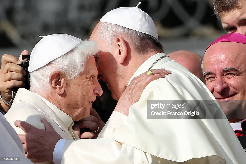 Pope Francis Holds A Mass For Grandparents And The Elderly
