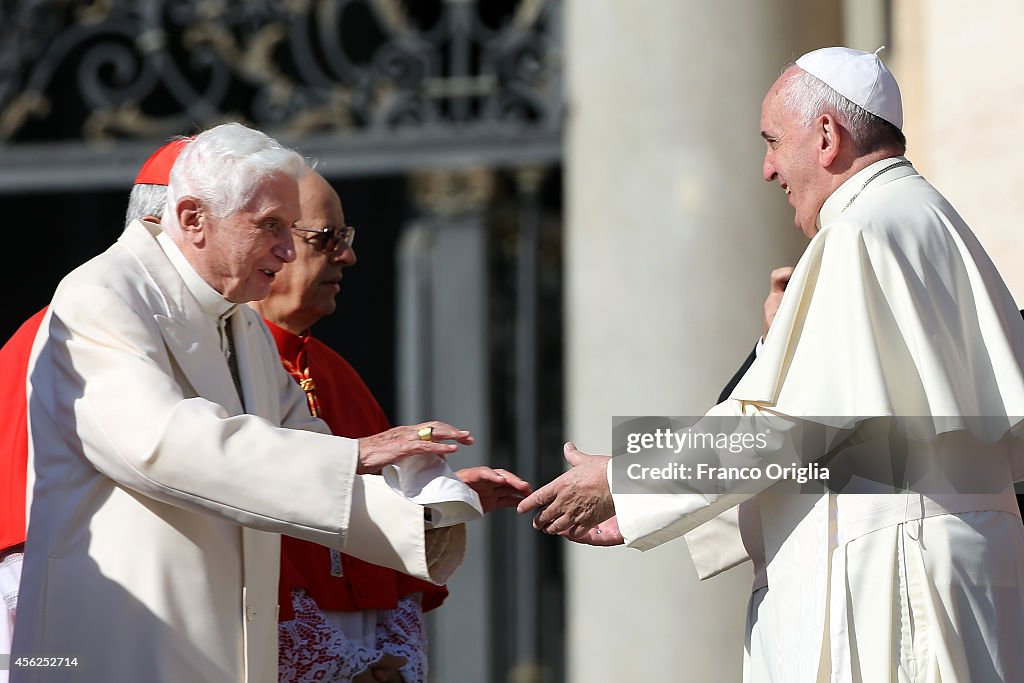 Pope Francis Holds A Mass For Grandparents And The Elderly