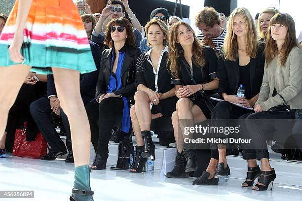 Juliette Binoche, Suzanne Clement, Keren Ann, Malgosia Bela and Sabina attend the Maxime Simoens show as part of the Paris Fashion Week Womenswear...