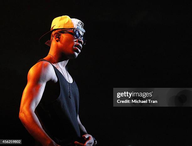 Malcolm Kelley of MKTO performs onstage during the DEMI World Tour held at Staples Center on September 27, 2014 in Los Angeles, California.