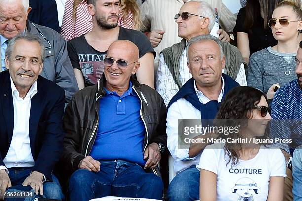 Arrigo Sacchi forme head coach of Italian National Team alberto Zaccheroni former head coach of AC Milan attend the Serie A match between AC Cesena...