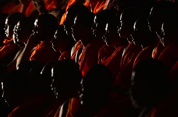 Buddhist monks participate in the Bodu Bala Sena or Buddhist Force convention in Colombo on September 28, 2014. A controversial Buddhist cleric from...