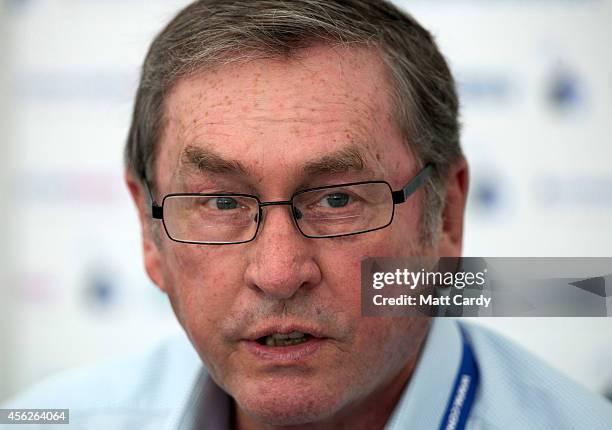 Lord Michael Ashcroft addresses delegates at the Conservative party conference on September 28, 2014 in Birmingham, England. The governing...