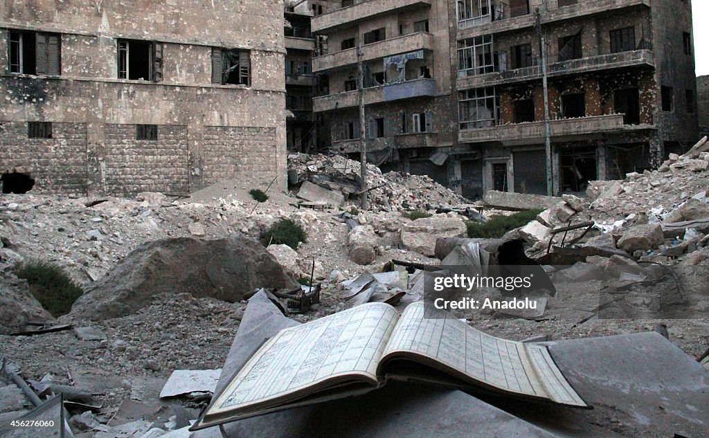 Destroyed buildings in Aleppo