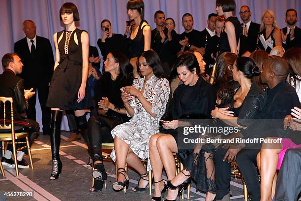 Singer Ciara, Mother of Kim Kardashian, Kris Jenner, Kim Kardashian, Kanye West and their daughter North West attend the Givenchy show as part of the...