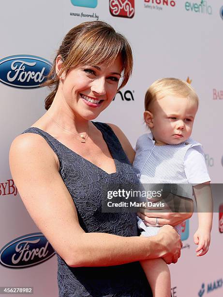 Actress Nikki DeLoach and William Hudson Goodell attend the 3rd annual red CARpet safety awareness event presented by Favored.by, Diono And Evenflo...