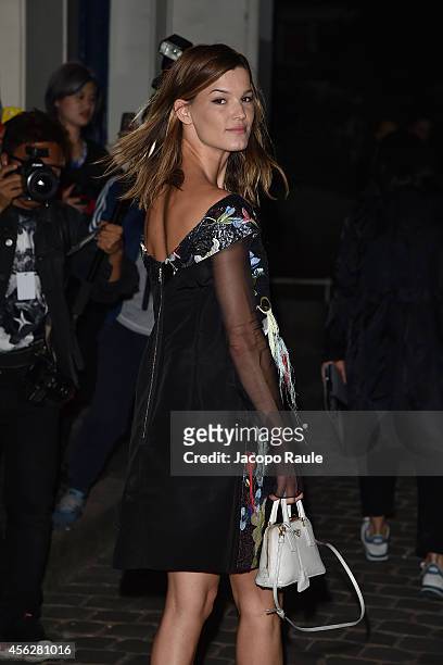 Hanneli Mustaparta arrives at Givenchy Fashion Show during Paris Fashion Week, Womenswear SS 2015 on September 28, 2014 in Paris, France.
