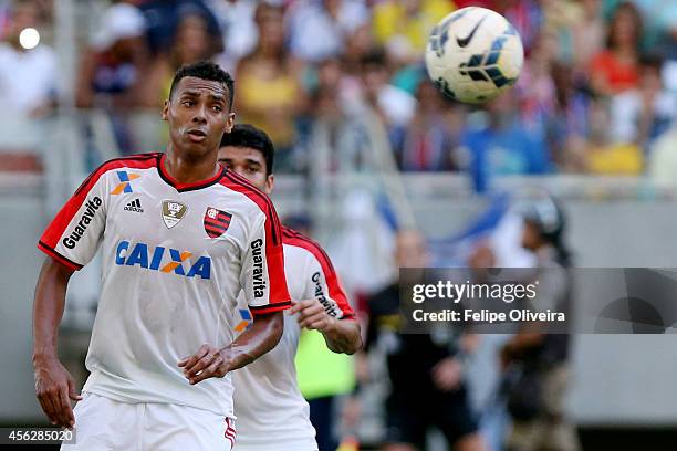 Luiz Antonio of Flamengo in action during the match between Bahia and Flamengo as part of Brasileirao Series A 2014 at Arena Fonte Nova on September...