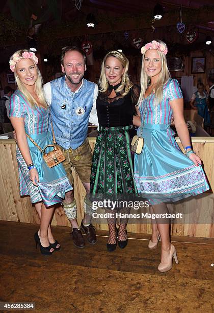 Valentina Pahde, Peter Lingnau, Birgit Fischer Hoeper and Cheyenne Pahde attend Humavaria Premiere At Oktoberfest 2014 during Oktoberfest at...