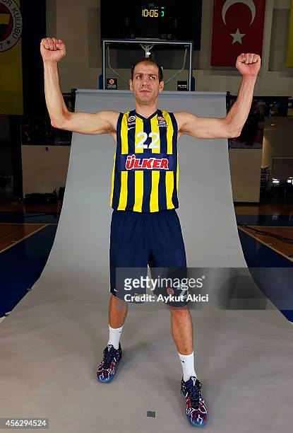 Luka Zoric, #22 poses during the Fenerbahce Ulker Istanbul 2014/2015 Turkish Airlines Euroleague Basketball Media Day at Ulker Sport Arena on...
