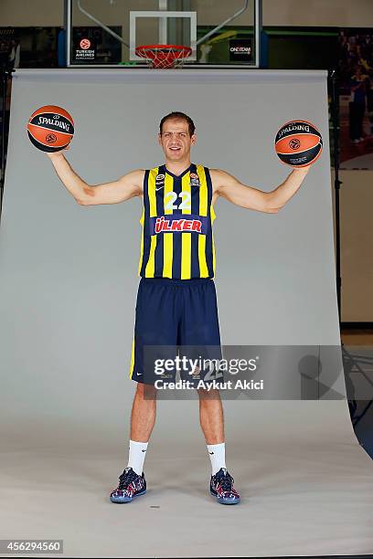 Luka Zoric, #22 poses during the Fenerbahce Ulker Istanbul 2014/2015 Turkish Airlines Euroleague Basketball Media Day at Ulker Sport Arena on...