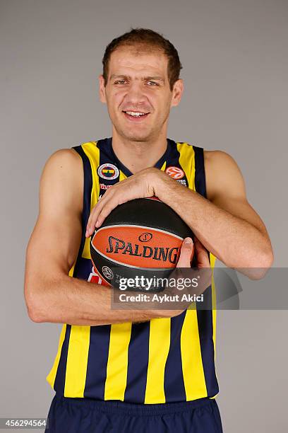 Luka Zoric, #22 poses during the Fenerbahce Ulker Istanbul 2014/2015 Turkish Airlines Euroleague Basketball Media Day at Ulker Sport Arena on...