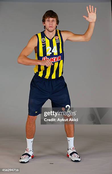 Jan Vesely, #24 poses during the Fenerbahce Ulker Istanbul 2014/2015 Turkish Airlines Euroleague Basketball Media Day at Ulker Sport Arena on...