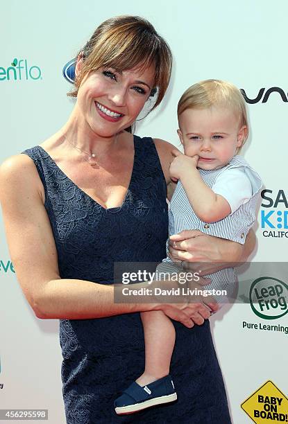 Actress Nikki DeLoach and William Hudson Goodell attend Ali Landry's 3rd Annual Red CARpet Safety Awareness event at the Skirball Cultural Center on...
