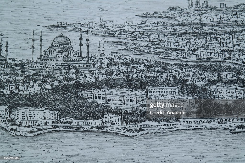 Artist Stephen Wiltshire draws Istanbul