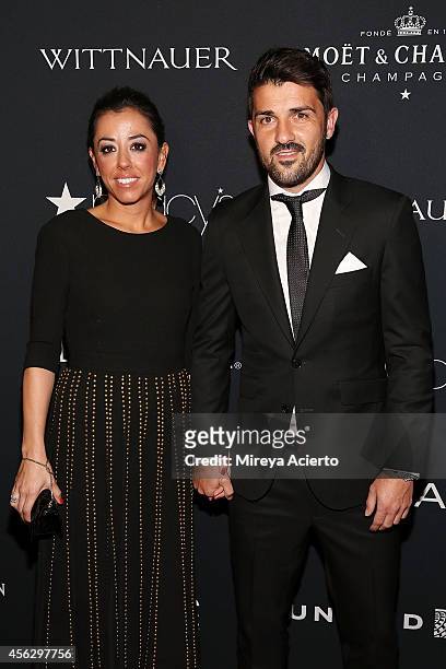 Soccer player David Villa and wife Patricia Gonzalez attend 2014 Icons Of Style Gala Hosted By Vanidades at Mandarin Oriental Hotel on September 18,...