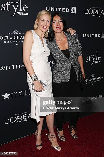 Actress Kelly Rutherford and fashion designer Catherine Malandrino attend 2014 Icons Of Style Gala Hosted By Vanidades at Mandarin Oriental Hotel on...
