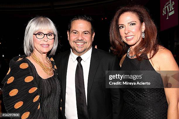 Honoree Rita Moreno, designer Narciso Rodriguez and Fernanda Fisher attend 2014 Icons Of Style Gala Hosted By Vanidades at Mandarin Oriental Hotel on...