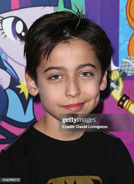 Actor Aidan Gallagher attends the premiere of Hasbro Studios' "My Little Pony Equestria Girls Rainbow Rocks" at the TCL Chinese 6 Theatres on...