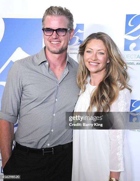 Actor Eric Dane and actress Rebecca Gayheart arrive for Project Angel Food Celebrates 25 Years With 2014 Angel Awards at Project Angel Food on...