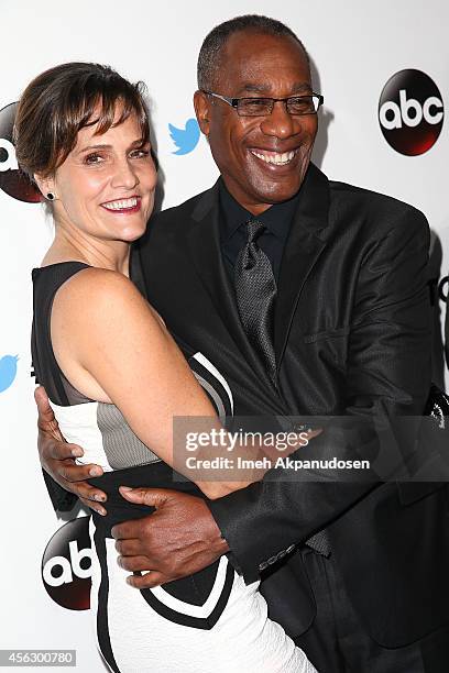 Actor Joe Morton and wife, production designer Christine Lietz, attend the TGIT Premiere event at Palihouse on September 20, 2014 in West Hollywood,...