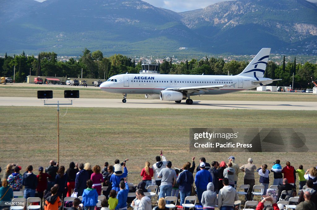 An AIRBUS A320 belonging to Aegean Airlines landed on the...