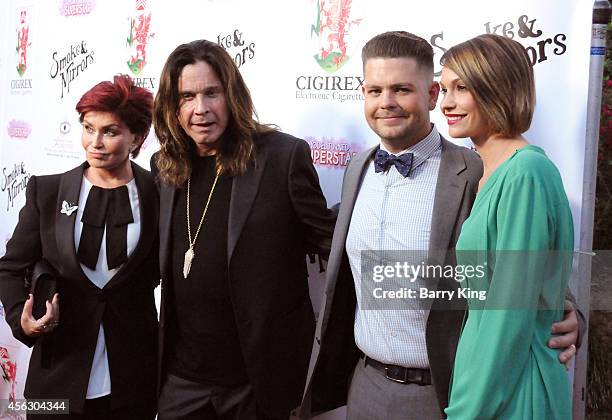 Personality Sharon Osbourne, Ozzy Osbourne, Jack Osbourne and wife Lisa Stelly attend the annual 'Summer Spectacular Under The Stars' for the Brent...