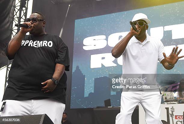 Rappers 8 Ball and MJG performs onstage at Outkast #ATLast Concert at Centennial Olympic Park on September 28, 2014 in Atlanta, Georgia.