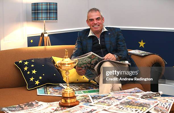 Paul McGinley, the victorious European Ryder Cup team captain, poses for a photograph at The Gleneagles Hotel on September 29, 2014 in Auchterarder,...