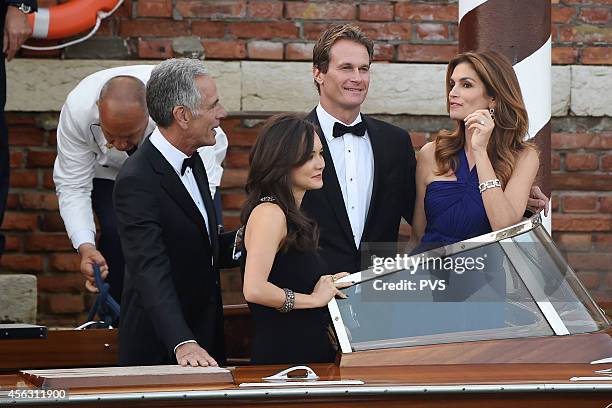 Cindy Crawford and Rande Gerber attend the wedding party for the wedding of George Clooney and Amal Alamuddin on September 27, 2014 in Venice, Italy....