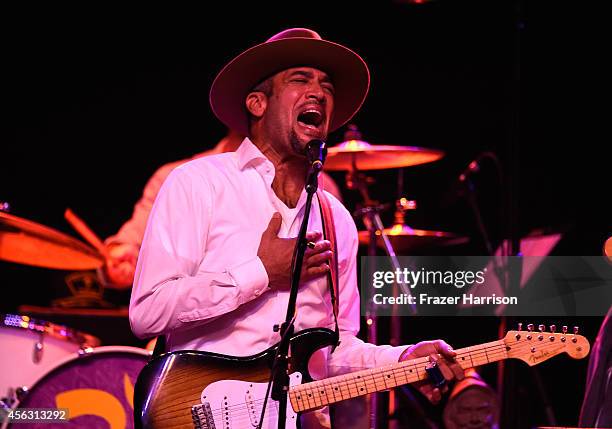 Musician Ben Harper performs at The Best Fest Presents GEORGE FEST An Evening To Celebrate The Music Of George Harrison at The Fonda Theatre on...