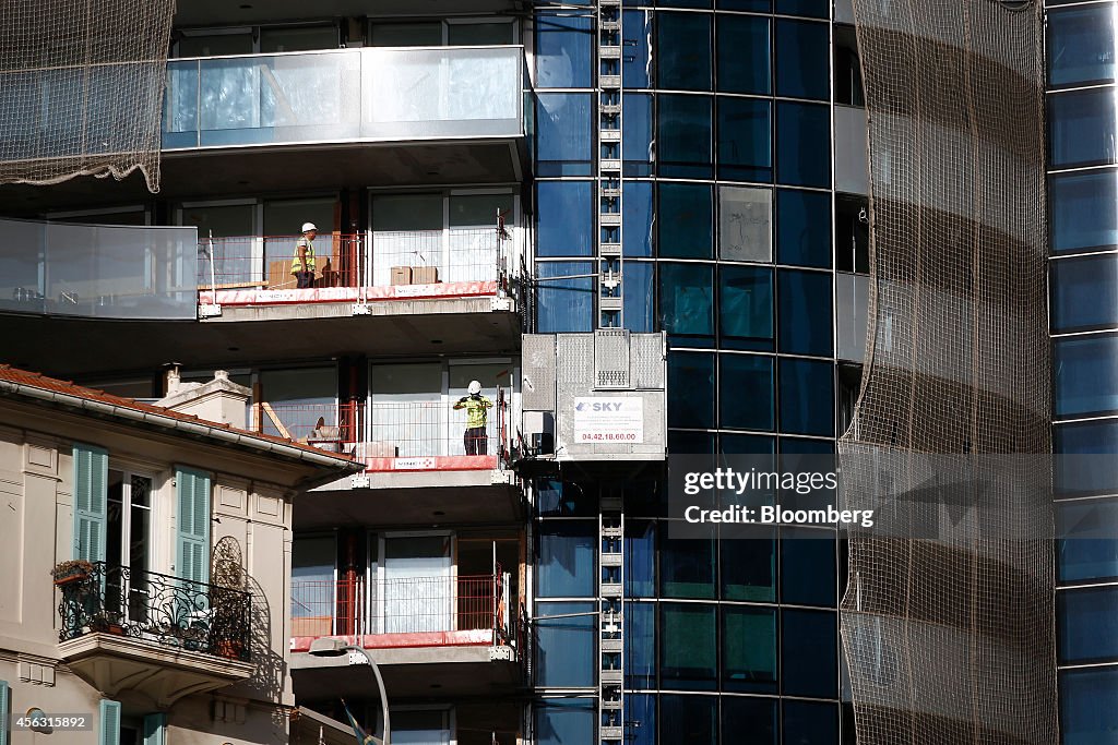 Construction Continues On Residential Skyscraper As Luxury Housing Boom Continues On The French Riviera