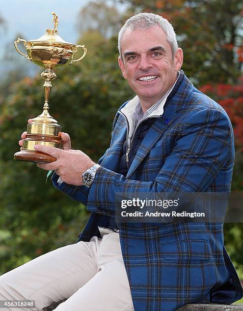 Paul McGinley, the victorious European Ryder Cup team captain, poses for a photograph at The Gleneagles Hotel on September 29, 2014 in Auchterarder,...