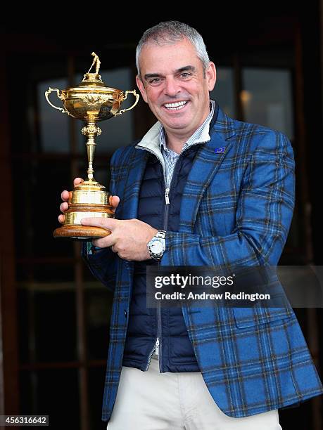 Paul McGinley, the victorious European Ryder Cup team captain, poses for a photograph at The Gleneagles Hotel on September 29, 2014 in Auchterarder,...