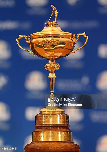 The Ryder Cup seen at a press conference at Gleneagles on September 29, 2014 in Auchterarder, Scotland.