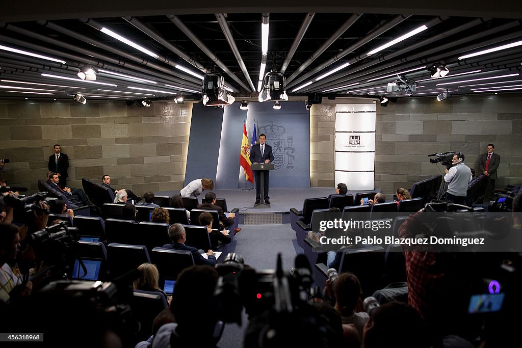 Prime Minister Mariano Rajoy holds Cabinet Meeting Over Catalonian Independence Referendum