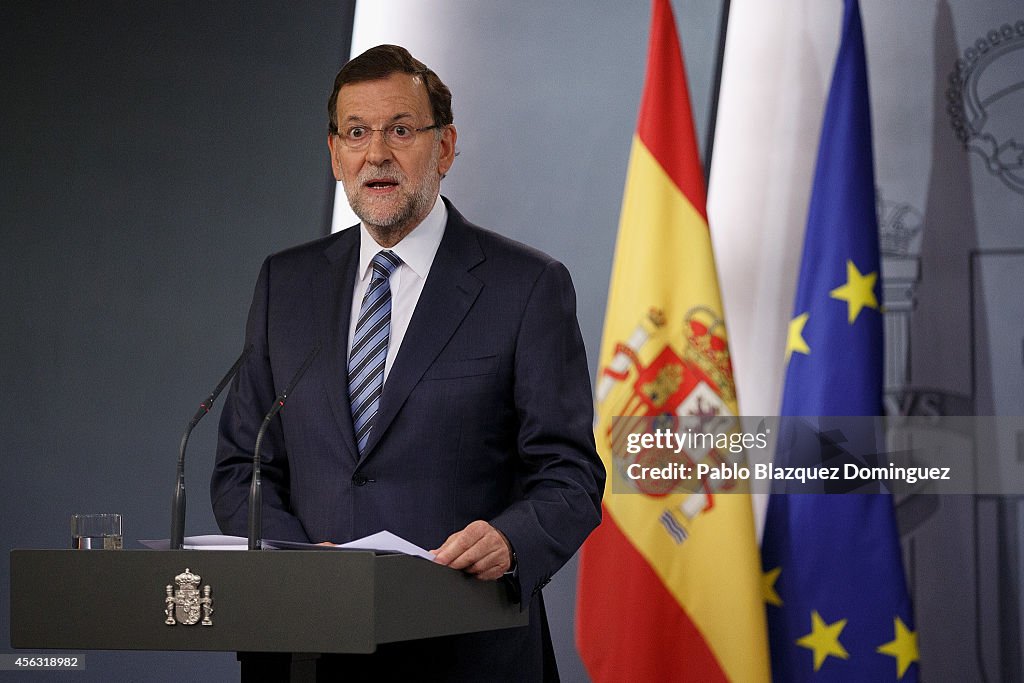 Prime Minister Mariano Rajoy holds Cabinet Meeting Over Catalonian Independence Referendum