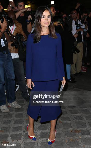 Miroslava Duma attends Givenchy fashion show at the Lycee Carnot as part of the Paris Fashion Week Womenswear Spring/Summer 2015 on September 28,...