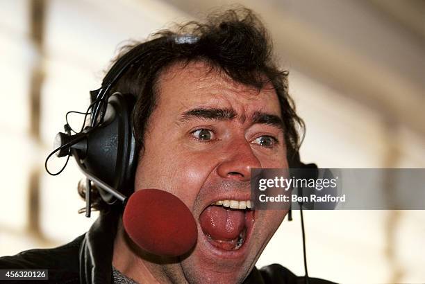 Radio and Television commentator Jonathan Pearce in action during a Premiership match between Middlesbrough and Chelsea at the Riverside Stadium on...